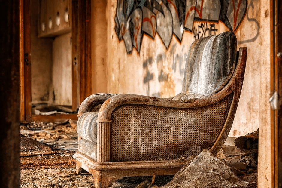 old chair in a derelict room